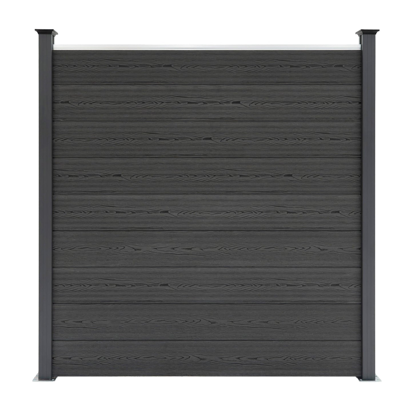 Vallas Para Exteriores De Wpc Y Aluminio - 2x Paneles + 3xpostes | Gris_3