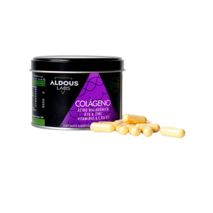 Colágeno Hidrolizado + Ácido Hialuronico + Coencima Q10 + Vitaminas + Zinc, 120 cap.  Aldous Labs