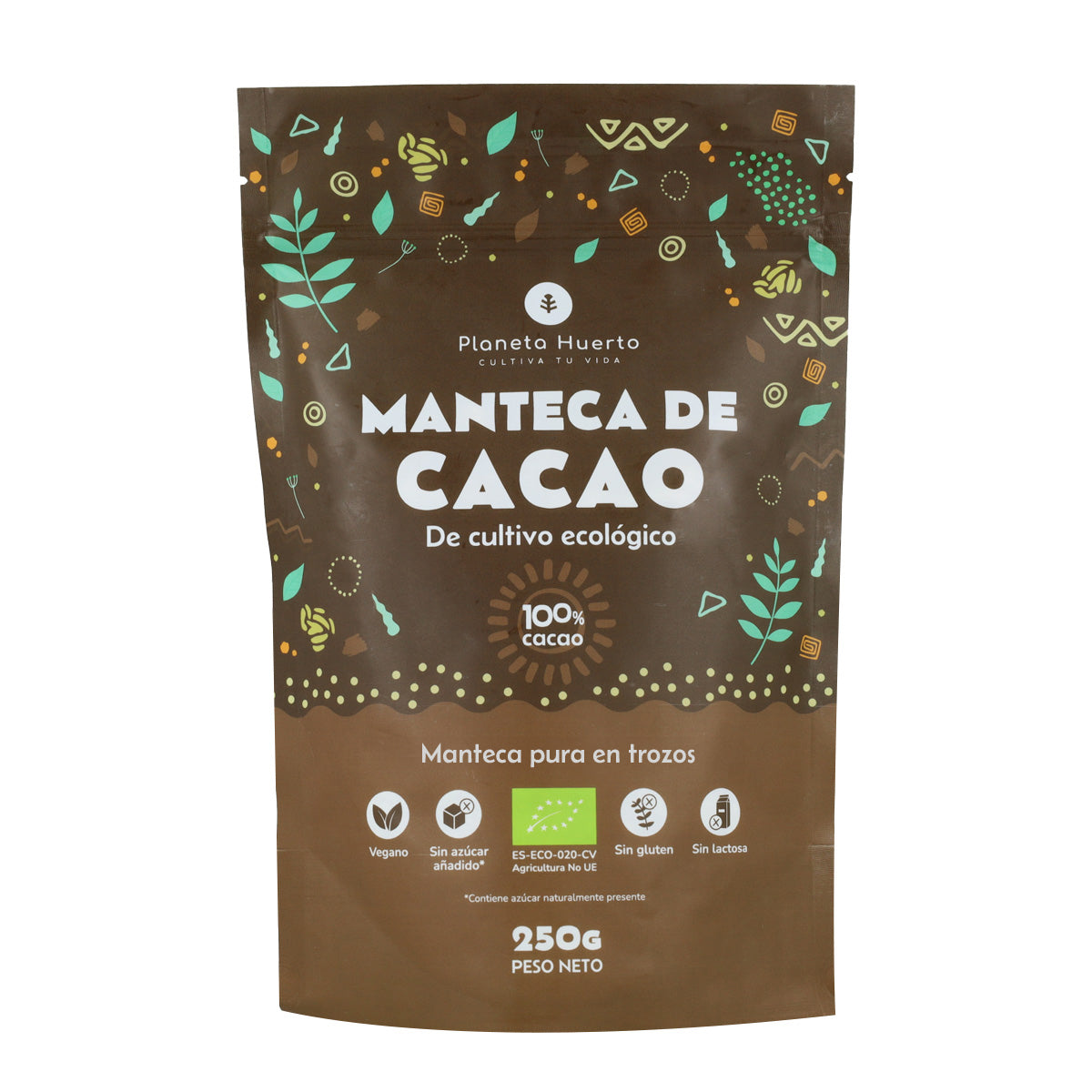 Manteca de cacao pura en trozos ECO Planeta Huerto 250 g
