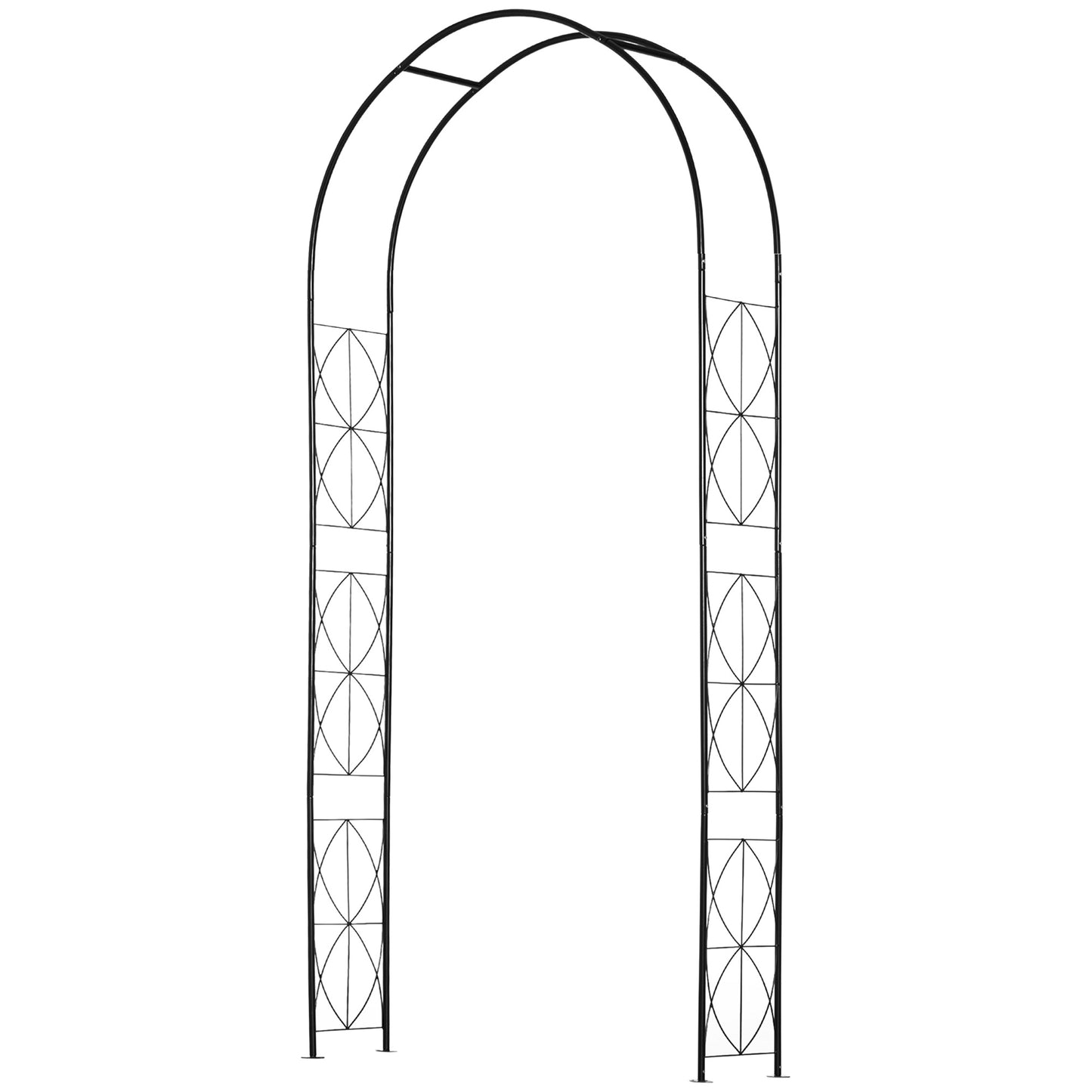 Outsunny Arco De Jardín De Metal Diseño Enrejado 114x30x230 Cm Negro_4