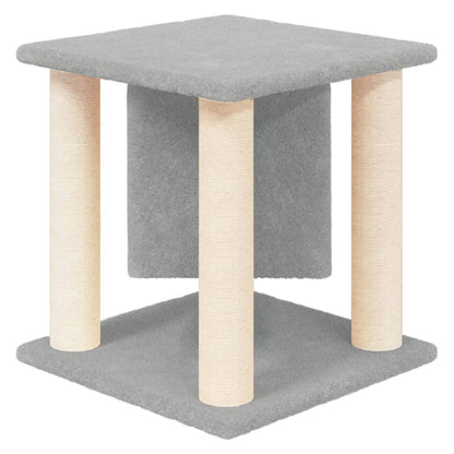 Rascador Para Gatos Con Postes De Sisal Gris Claro 37 Cm_4