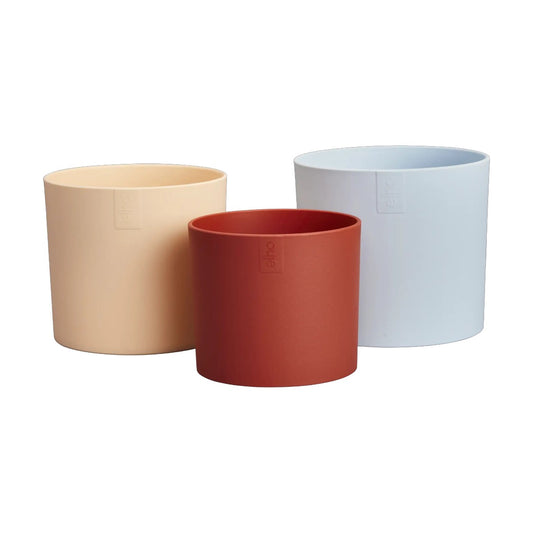 Lex Pott pack azul, rosa, naranja Elho 14cm 100% reciclado