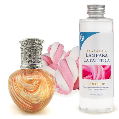 Lámpara Catalítica Orange Waves + Fragancia Lollipop 500 Ml - Elimina Malos Olores, Impurezas Y Perfuma_0