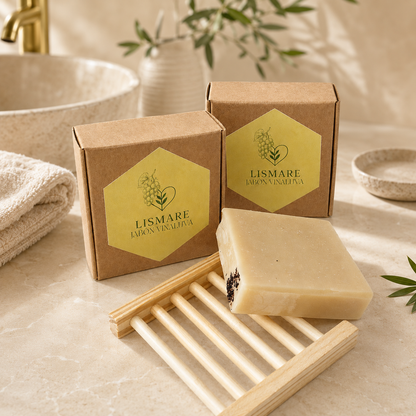 Jabón sólido de uva para rostro y cuerpo, elaborado con uva blanca y aceites vegetales - 100g - Vinaluva - Lismare_5
