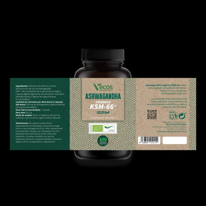 Ashwagandha KSM 66 eco Vecos 100 capsulas
