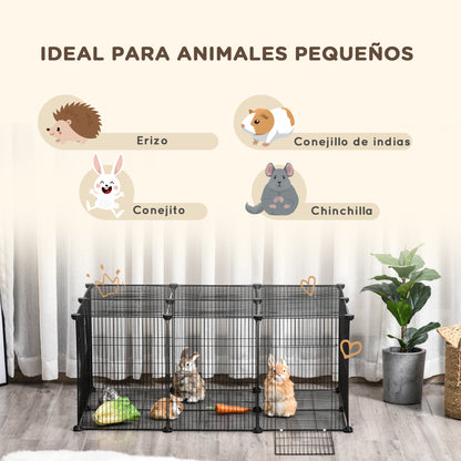 Pawhut Diy Jaula Para Animales Pequeños 22 Paneles Conejo Cobaya_5