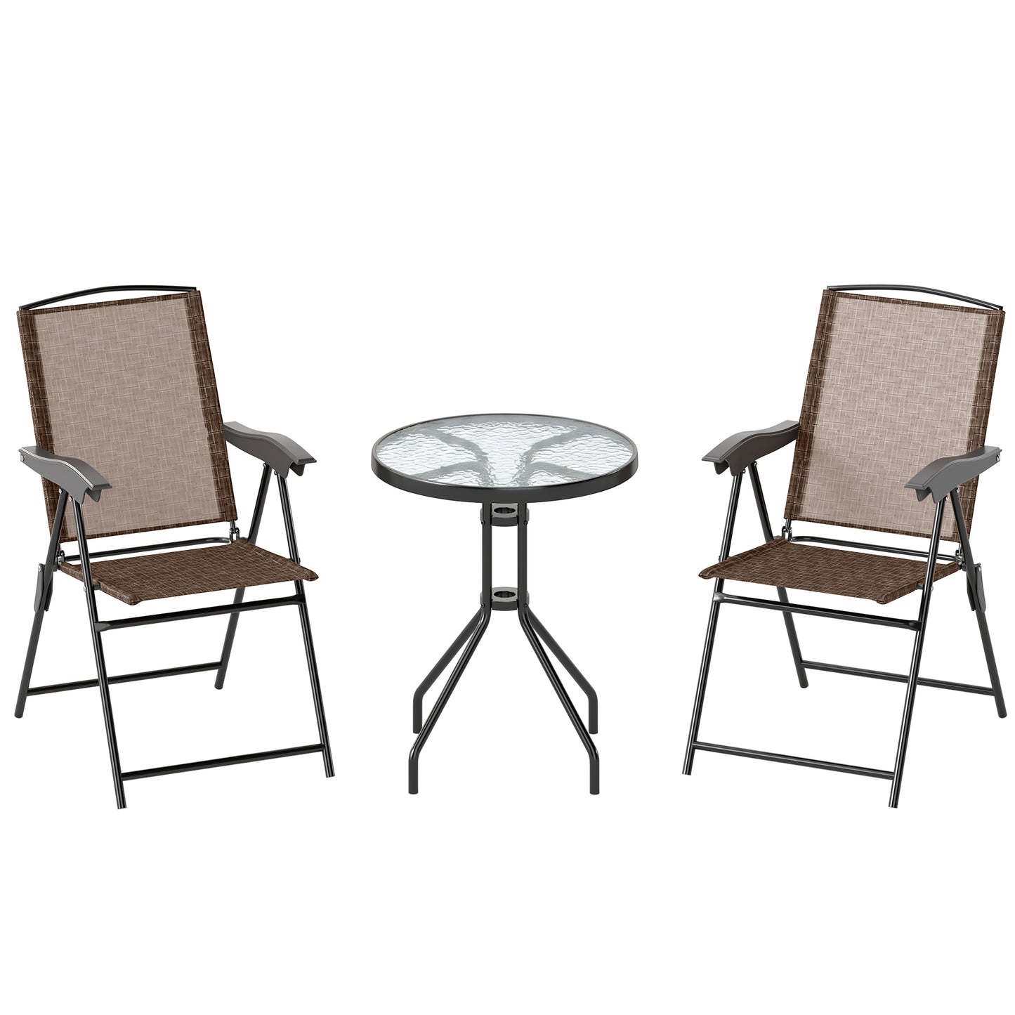 Outsunny Conjunto Mesa Y 2 Sillas Muebles Jardín De Exterior Patio Terraza_0
