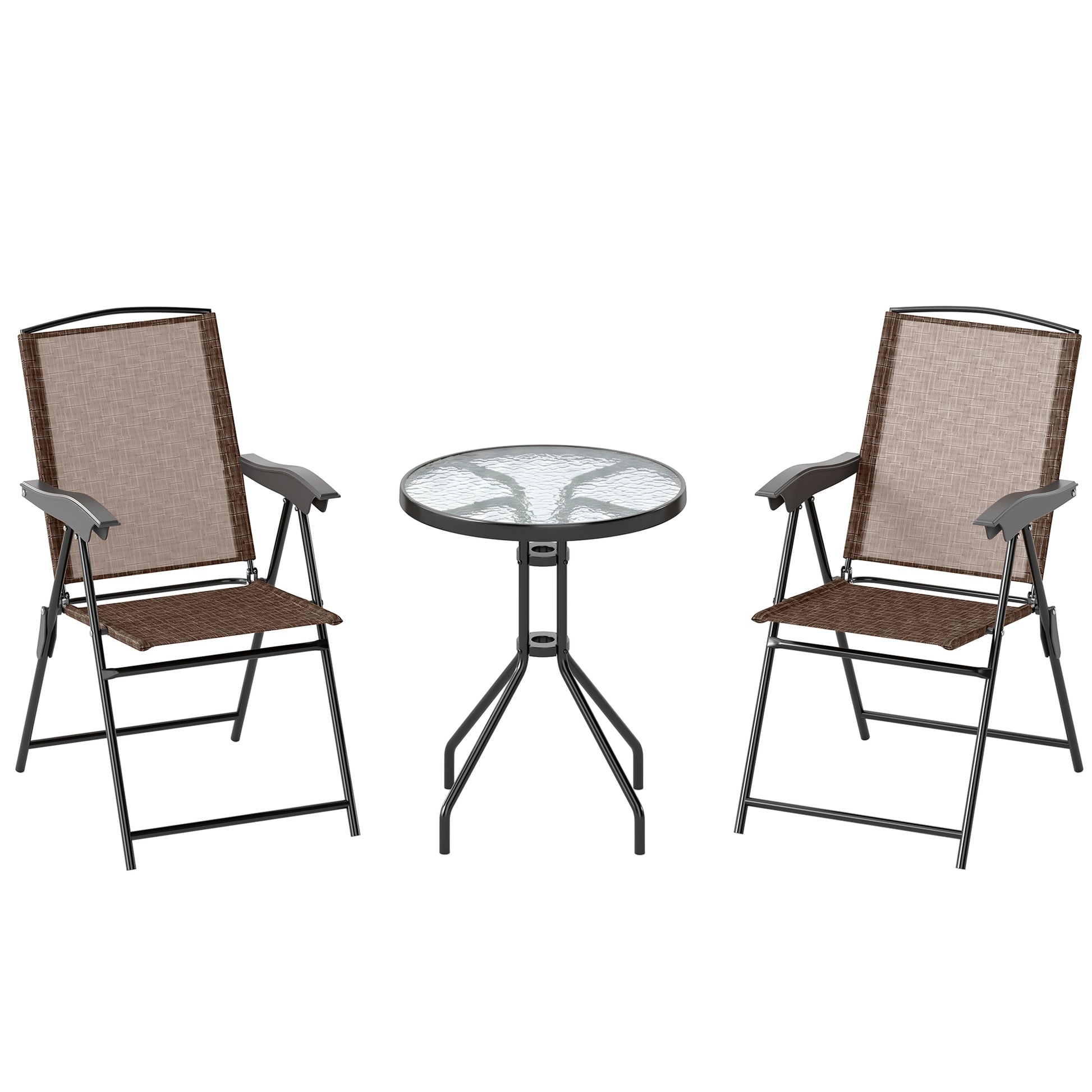 Outsunny Conjunto Mesa Y 2 Sillas Muebles Jardín De Exterior Patio Terraza_0