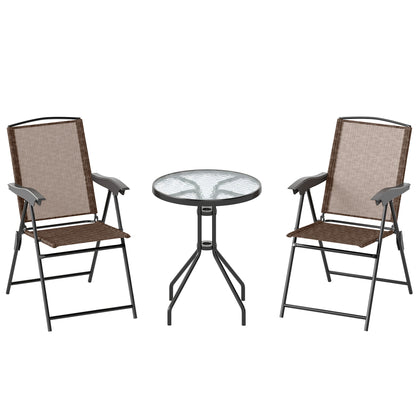 Outsunny Conjunto Mesa Y 2 Sillas Muebles Jardín De Exterior Patio Terraza_0