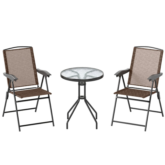 Outsunny Conjunto Mesa Y 2 Sillas Muebles Jardín De Exterior Patio Terraza_0