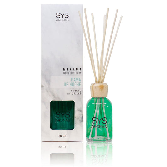 Ambientador Mikado Dama de Noche Mármol SYS Aromas 50 ml | Aroma Floral y Agreste | Relajante_0