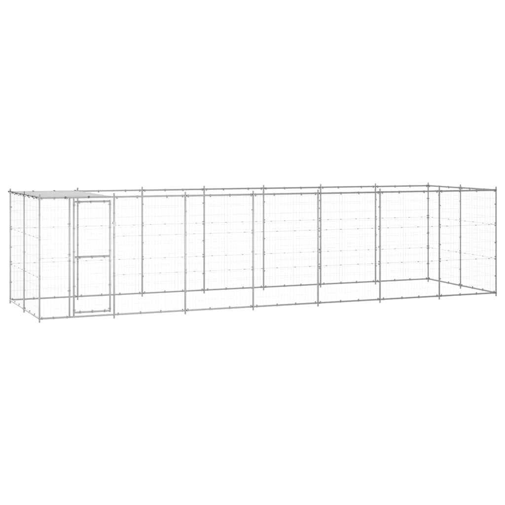 Perrera De Exterior De Acero Galvanizado Con Techo 16,94 M²_0