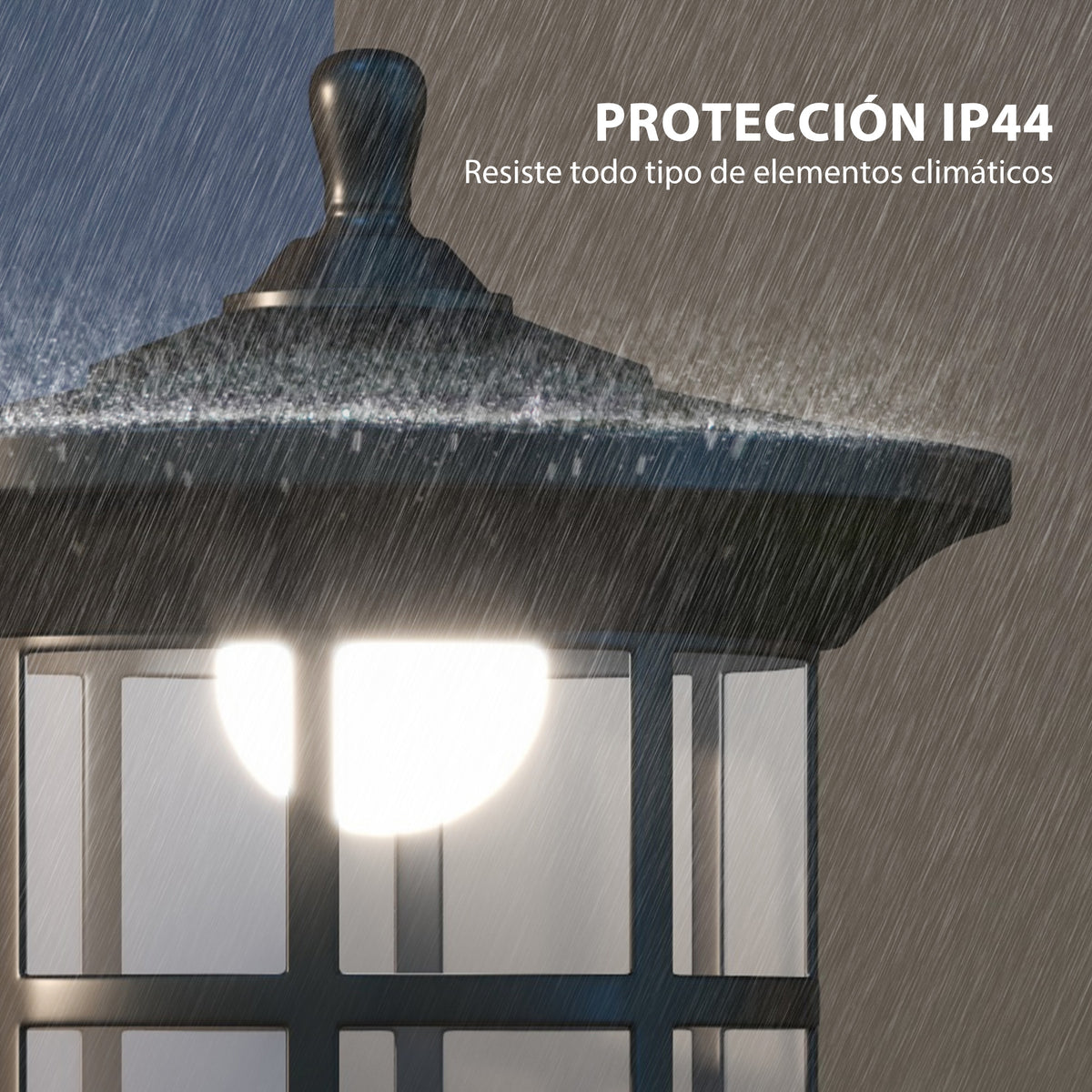 Outsunny 2 Farolas Solares Exterior Con Panel Solar 23,5x23,5x184 Cm Negro_5