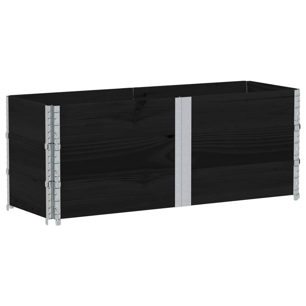 Jardinera De Madera Maciza De Pino Negro 150x50 Cm_0