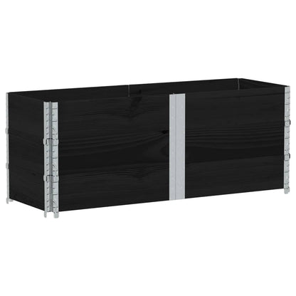 Jardinera De Madera Maciza De Pino Negro 150x50 Cm_0
