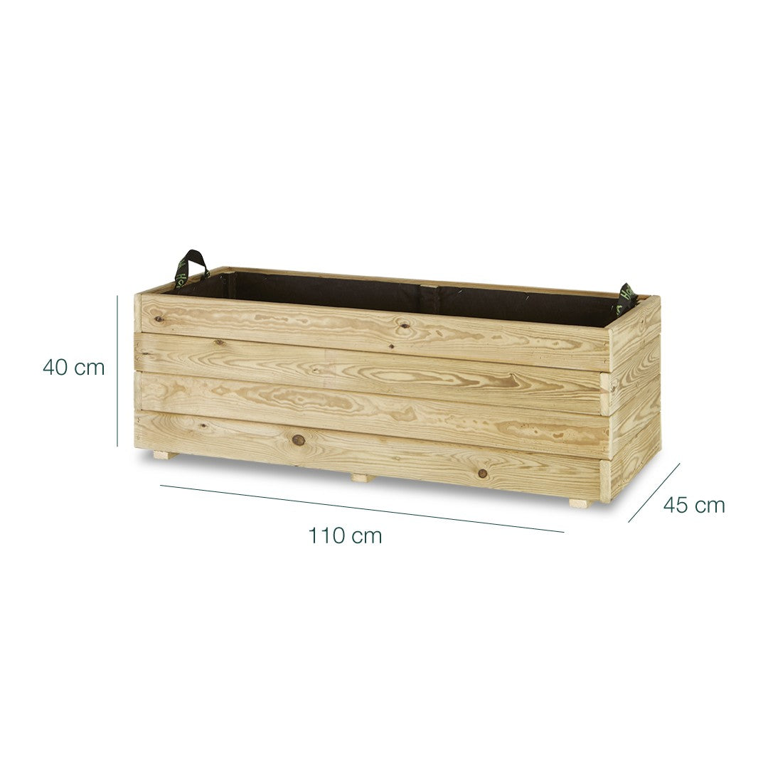 Jardinera Rectangular De Madera Tratada Para Exterior Ghio Hortalia 110x45x40 Cm_5