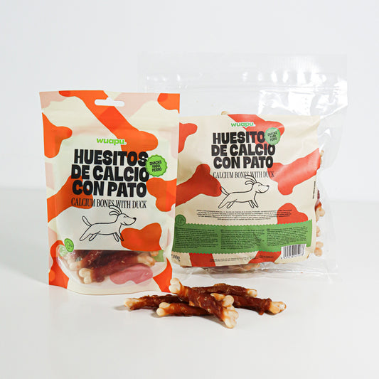 Snack Natural Para Perro Huesitos De Calcio Con Pato Wuapu 12x100gr_0