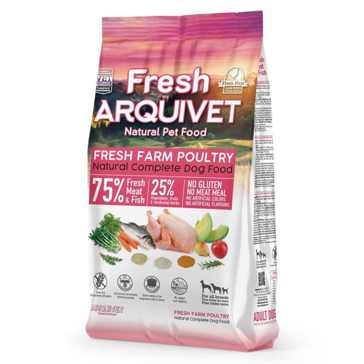 Fresh Farm Poultry Arquivet Pienso semihúmedo completo para perros 2,5 kg