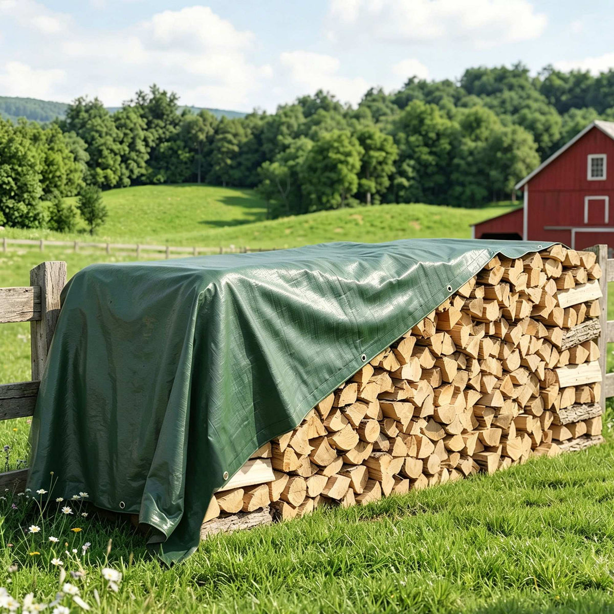 Outsunny Lona Impermeable Exterior 6x8 M Pe Resistente A Rasgaduras 90 G/m²_3