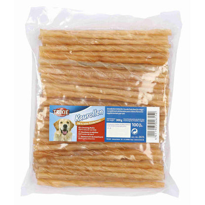 Trixie 100 Rollitos Prensados Piel Natural,12cm Ø5-6mm