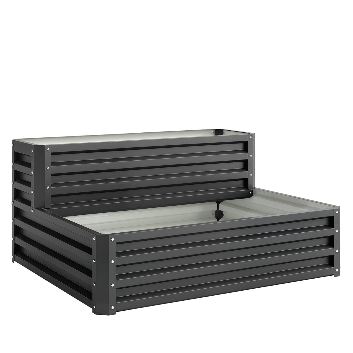 Outsunny Huerto Urbano De 2 Niveles Diseño De Escalera 120x101x58 Cm Gris Oscuro_0