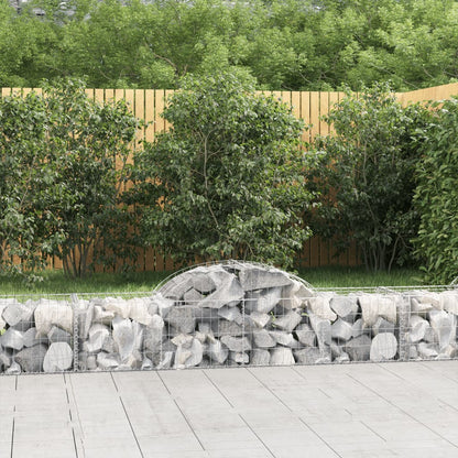 Cestas De Gaviones 7 Uds Forma De Arco Hierro 200x50x40/60 Cm_1