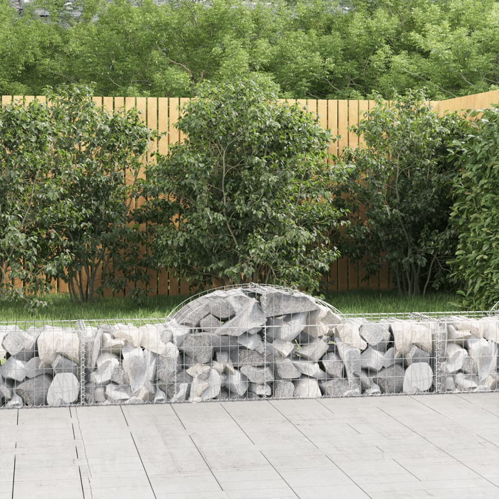 Cestas De Gaviones 4 Uds Forma De Arco Hierro 200x50x40/60 Cm_1