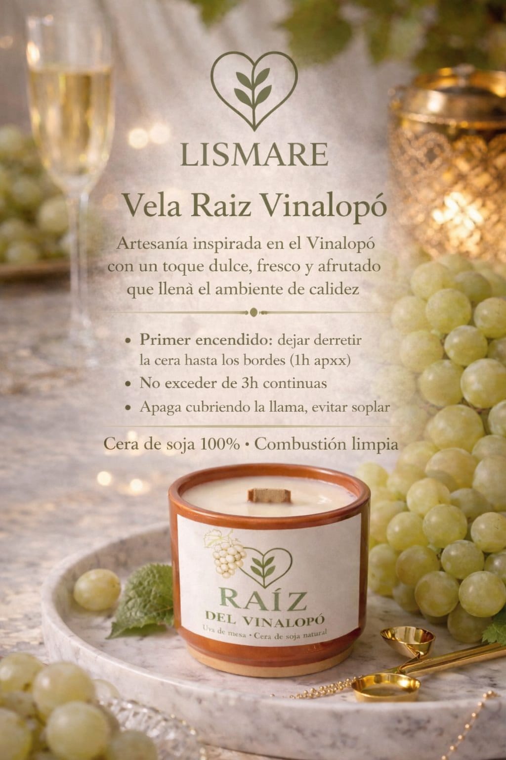 Vela De Soja " Raíz Del Vinalopó " 150 gr_2