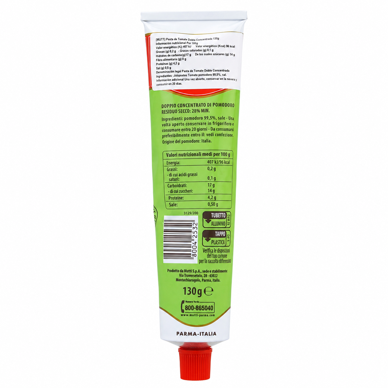 Pasta de Tomate Doble Concentrada Mutti 130g