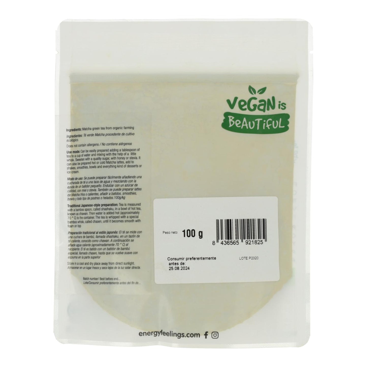 Pack 2x Té verde Matcha ECO Energy Feelings