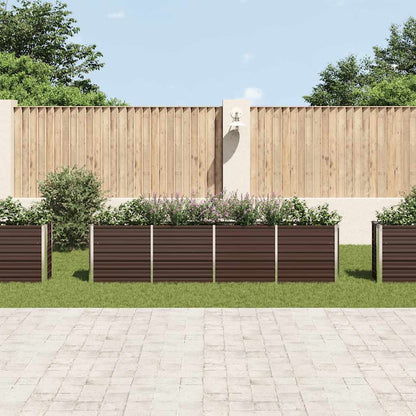 Jardinera Elevada De Acero Galvanizado Marrón 320x40x77 Cm_2