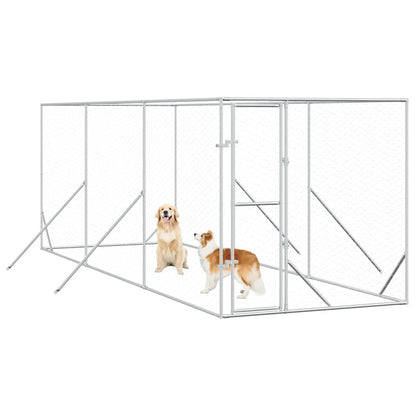 Perrera De Exterior Acero Galvanizado Plateado 2x6x2 M_2