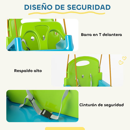 Columpio Infantil Outsunny Pp, Pe Verde Oscuro 42x33x38 Cm_5