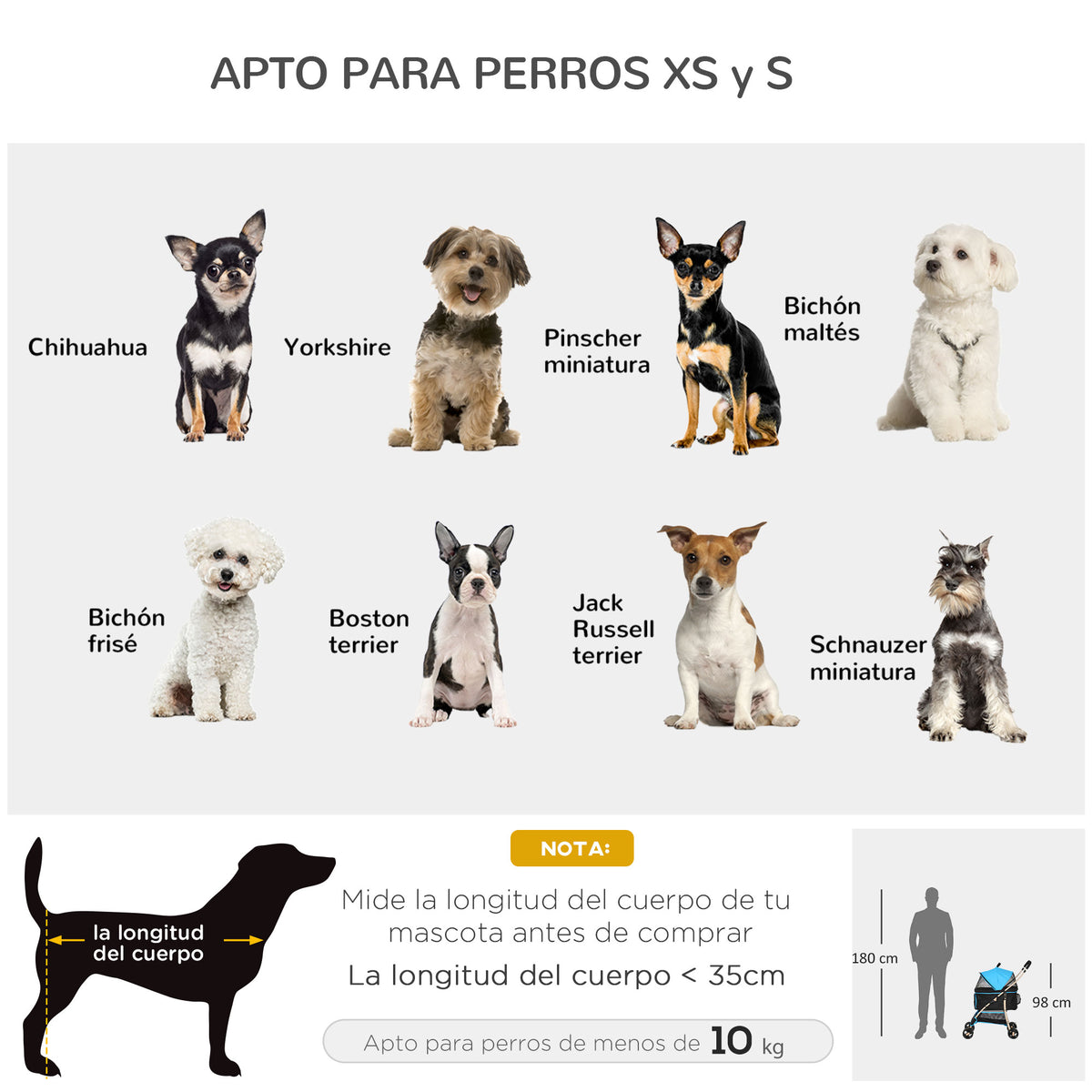Pawhut Carrito Para Perros Plegable 3 En 1 Con Vagón Desmontable Azul_3