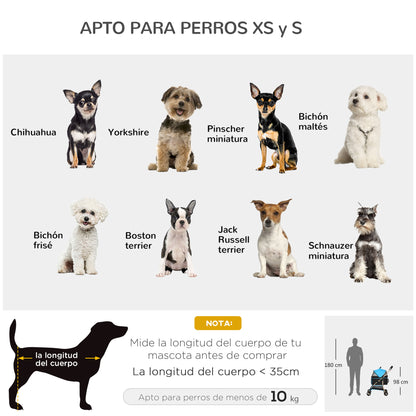 Pawhut Carrito Para Perros Plegable 3 En 1 Con Vagón Desmontable Azul_3