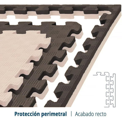 Artatami® Tatami Puzzle 1x1x40 mm Marron - Beige Pack Ahorro【4 Unidades】 Alta Densidad EVA – Judo, BJJ, MMA y Lucha_1