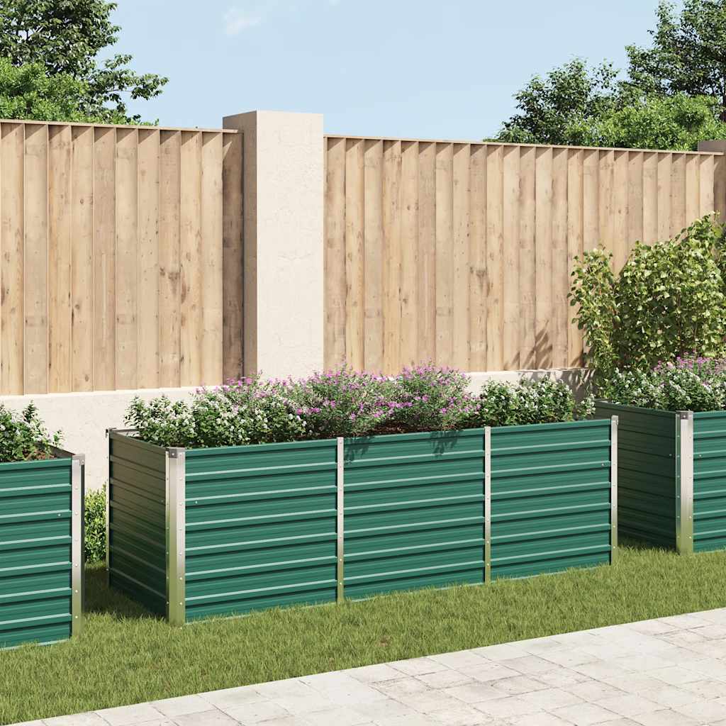 Arriate De Jardín De Acero Galvanizado Verde 240x80x77 Cm_1