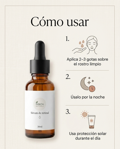 Sérum Facial con Retinal, Ácido Hialurónico y Aceite de Argán 30 ml | Antiedad de Noche | M&amp;On Naturals_3