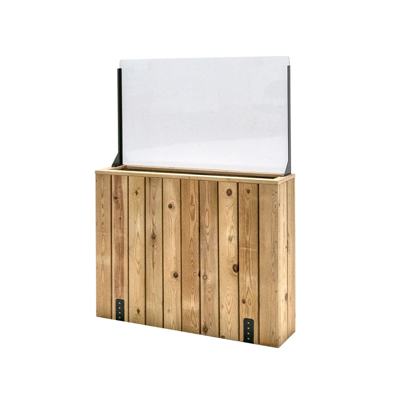 Jardinera Alta De Madera Con Anclaje Al Suelo Y Cortavientos 60 Cm 100 X 24 X 80 Cm Hortalia_1
