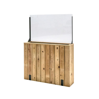 Jardinera Alta De Madera Con Anclaje Al Suelo Y Cortavientos 60 Cm 100 X 24 X 80 Cm Hortalia_1