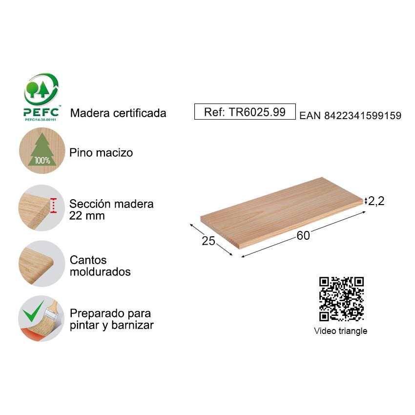 Balda mural Triangle 90x17 cm