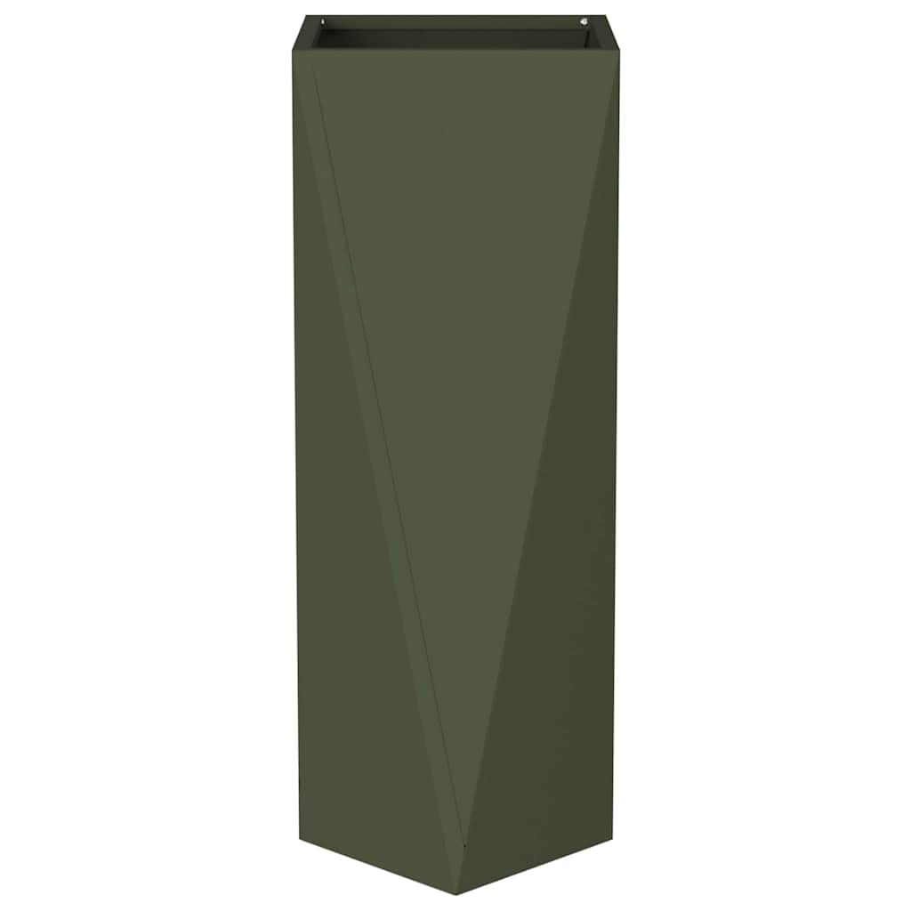 Jardinera 2 Pcs Verde Oliva 30 X 30 X 75 Cm Acero_5