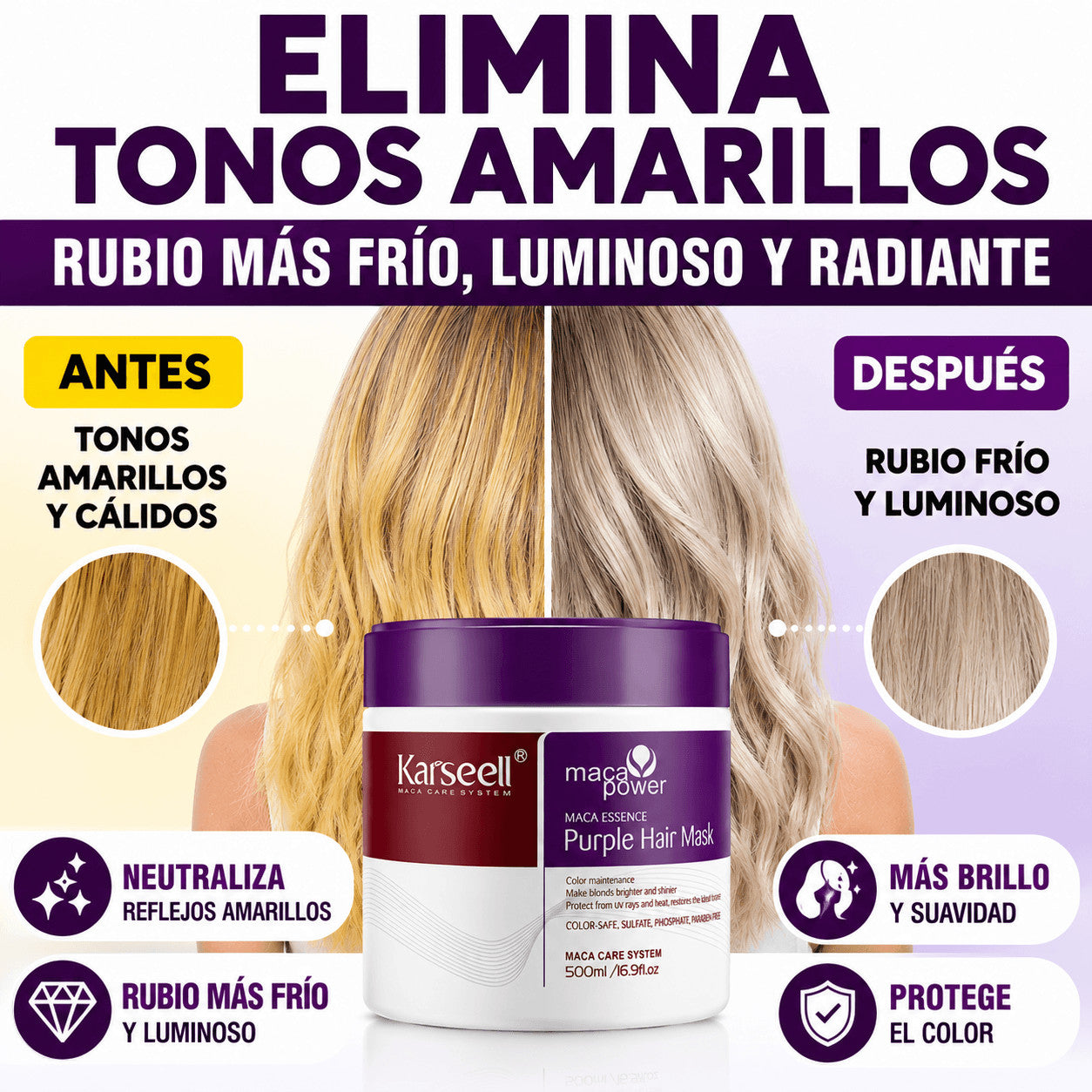 Mascarilla Capilar Violeta Karseell 500 ml