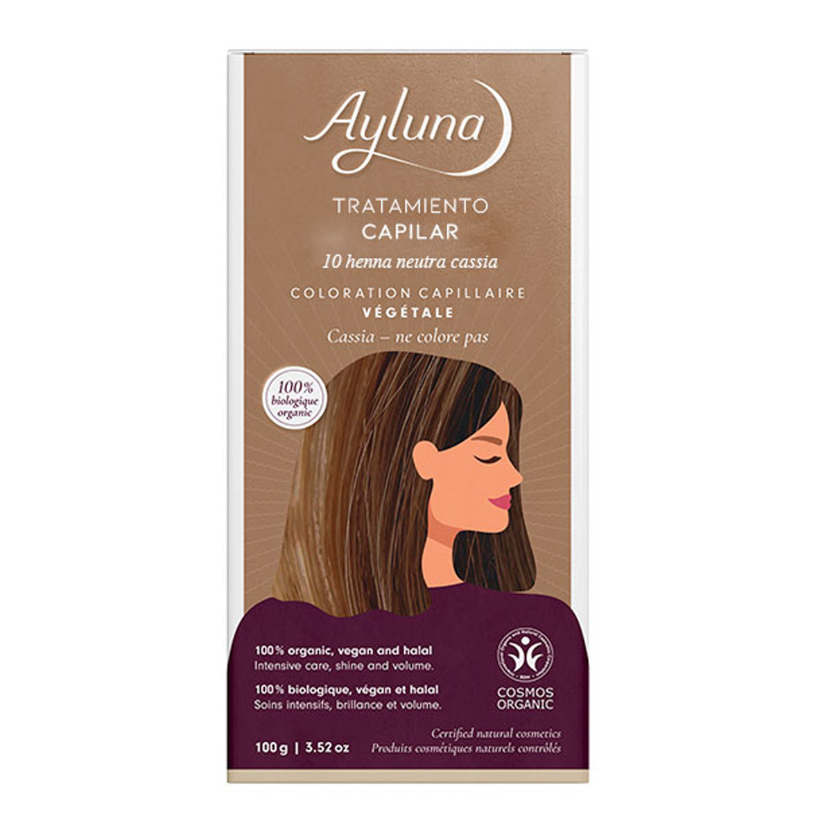 Tratamiento Capilar 10 Henna Neutra Cassia Ayluna, AYLUNA, 100 g