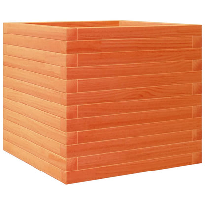 Jardinera Madera Maciza De Pino Marrón Cera 50x50x45,5 Cm_0