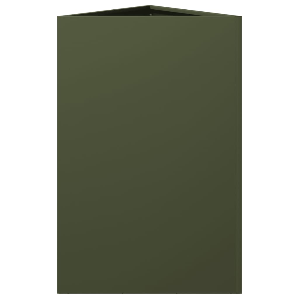 Jardinera Triangular Acero Verde Oliva 50x43x75 Cm_4
