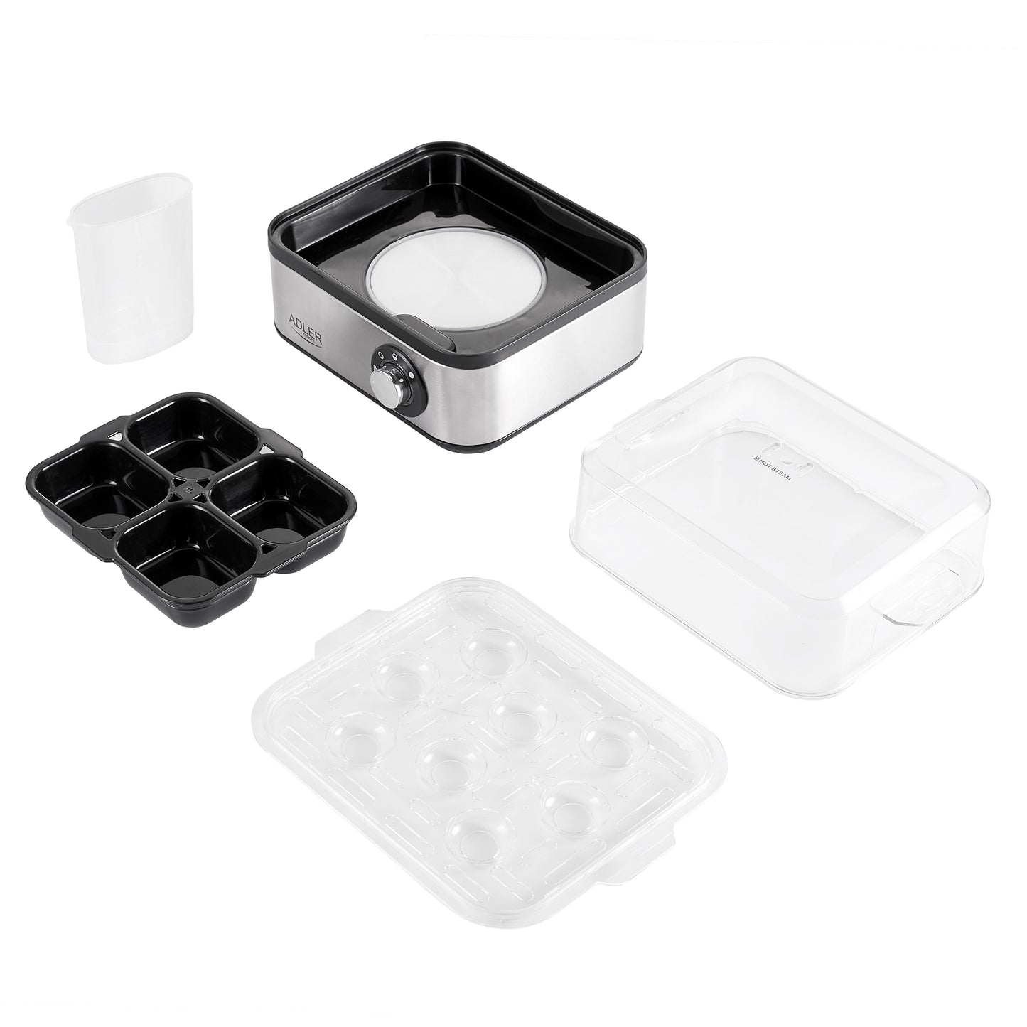 Cuece Huevos Eléctrico, 8 Huevos Cocidos, Ajuste Eléctronico Cocción, Soporte Extraíble, Sin Bpa Adler Ad4486 Plata_2
