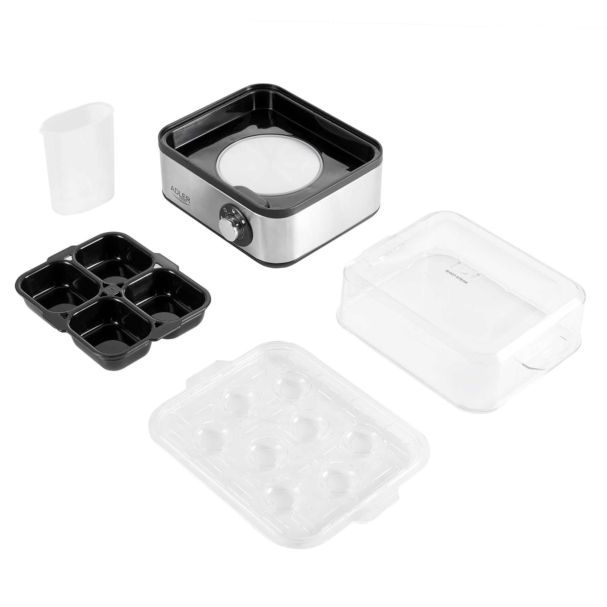 Cuece Huevos Eléctrico, 8 Huevos Cocidos, Ajuste Eléctronico Cocción, Soporte Extraíble, Sin Bpa Adler Ad4486 Plata_2