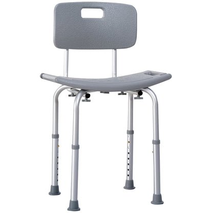 Homcom Silla Ducha Personas Mayores Con Respaldo Antideslizante Carga 136 kg_0