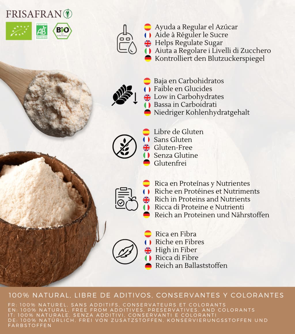 Harina De Coco En Polvo Ecológica | Calidad | Frisafran 200 G_1